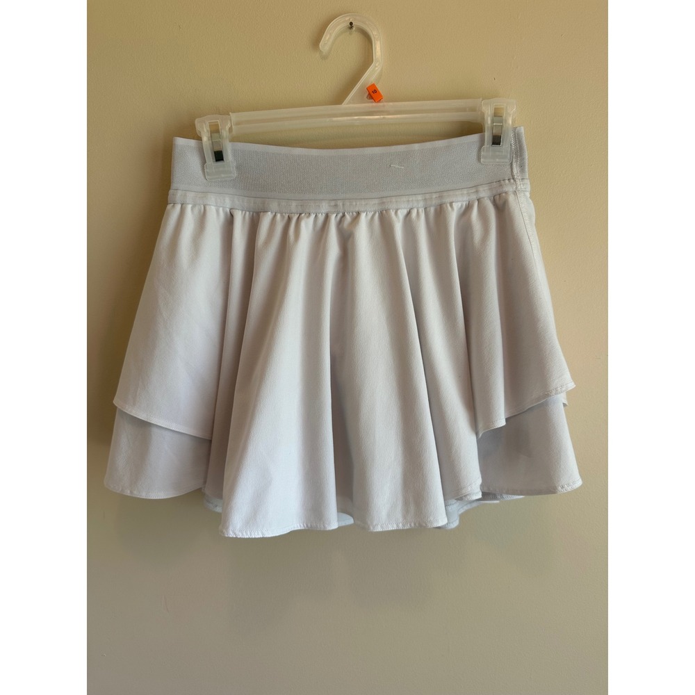 Lululemon Court Rival High Rise Skirt White Tennis Skort Size 6 LW8ABTR